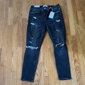 Womens Vervet Black Distressed Skinny Jeans- size 29 NWT